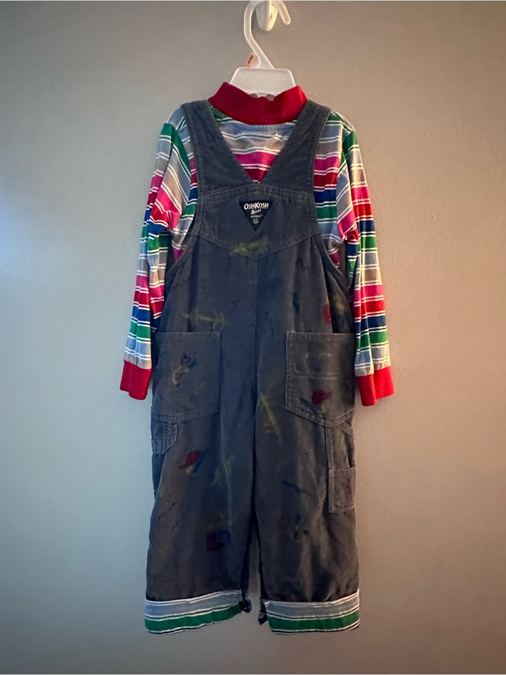 Chucky Good Guys Halloween Costume 2T/3T OshKosh Overalls Handmade Custom - Picture 2 of 7
